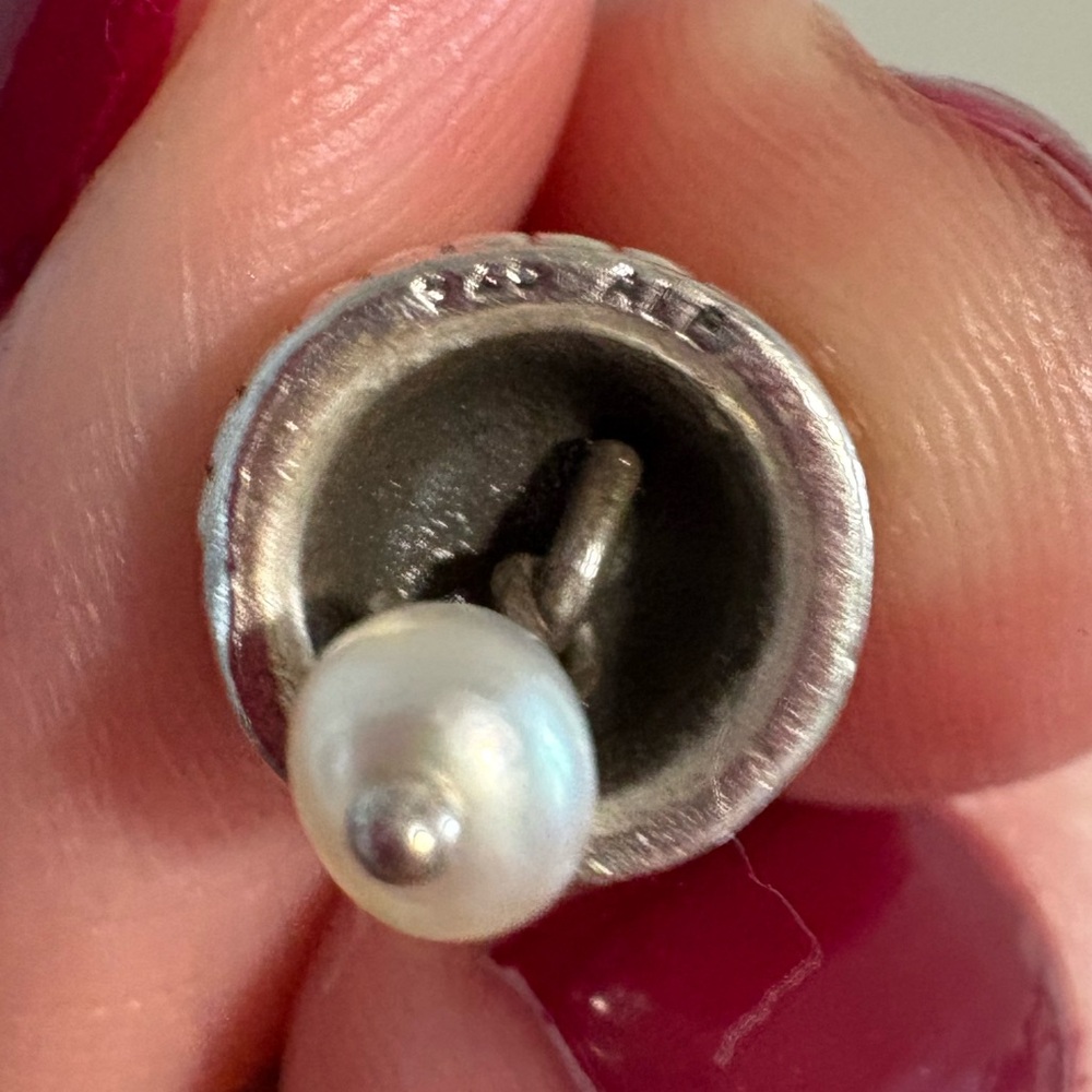 Pandora Moments Pearl Bell Charm – Sterling Silver – Retired - Picture 6 of 7
